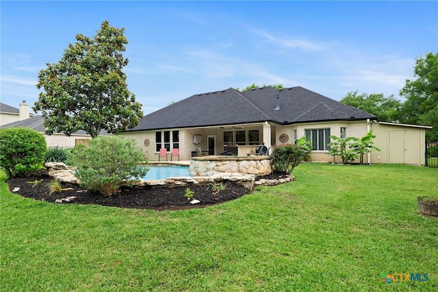 408 O W Lowrey, Salado, TX 76571 - rear view of house with a lawn, a patio area, and ceiling fan