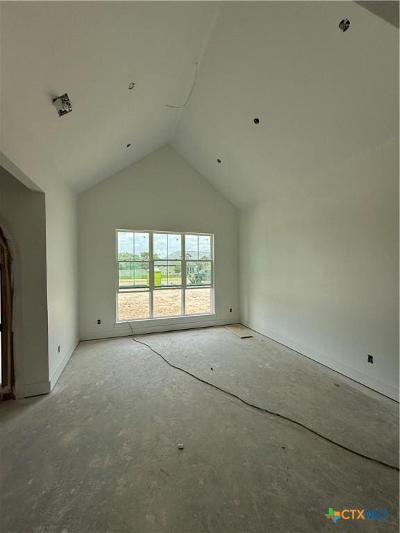 1242 Ambrose Dr, Salado, TX 76503 - unfurnished living room featuring vaulted ceiling