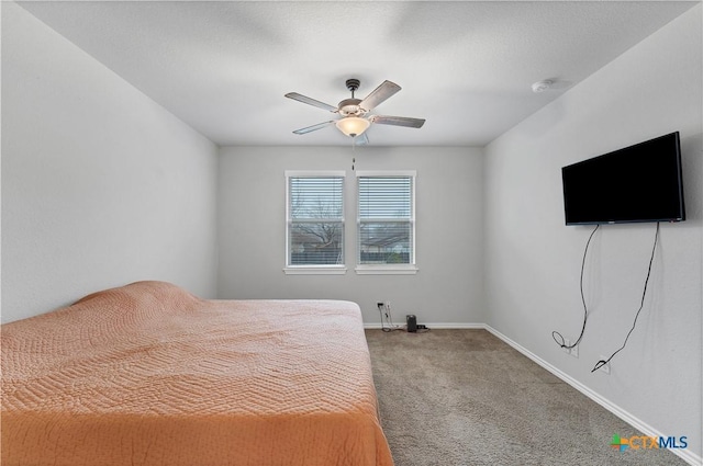 unfurnished bedroom with carpet flooring and ceiling fan