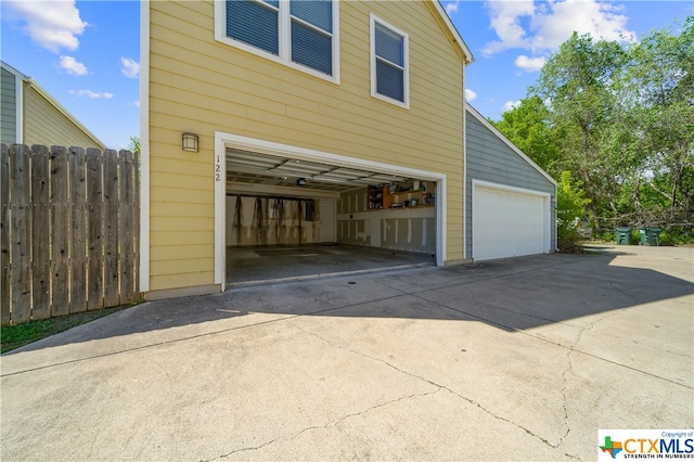 view of garage