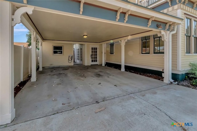 view of patio / terrace featuring a carport