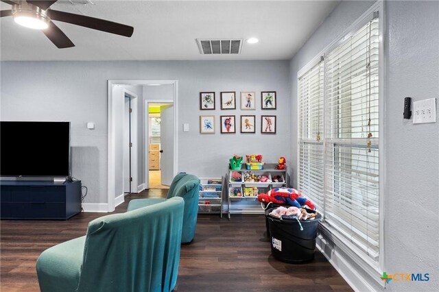 4007 Austin Ave, Waco, TX 76710 - game room with ceiling fan, wood finished floors, and recessed lighting