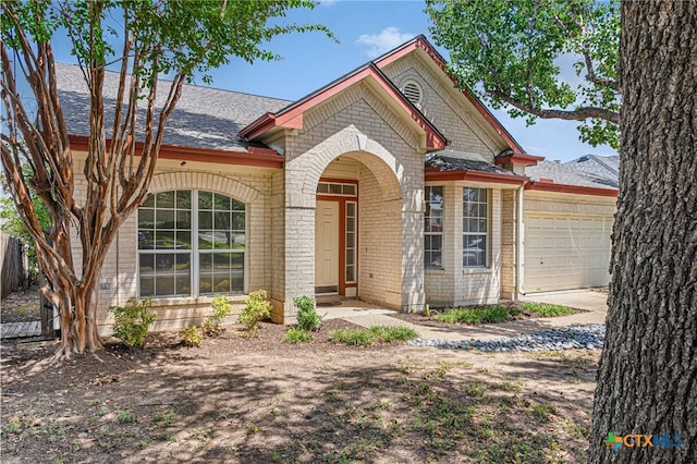 view of front of house with a garage