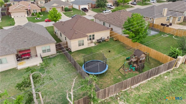 aerial view featuring a residential view