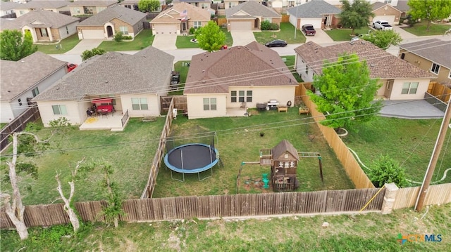 drone / aerial view with a residential view
