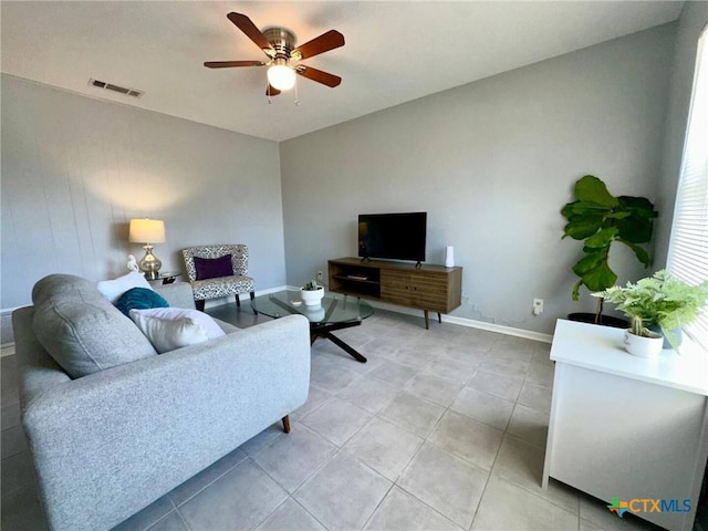 2918 Antelope Trl, Temple, TX 76504 - tiled living room with ceiling fan
