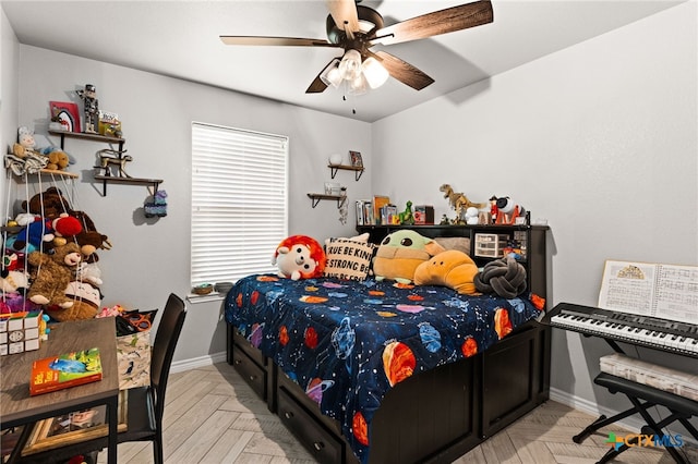 2823 Pistoia Trl, Temple, TX 76502 - bedroom with baseboards and a ceiling fan