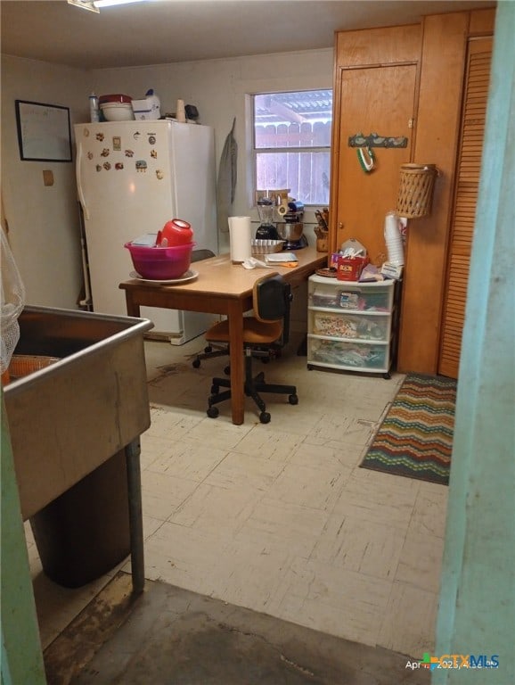 office area featuring tile patterned floors