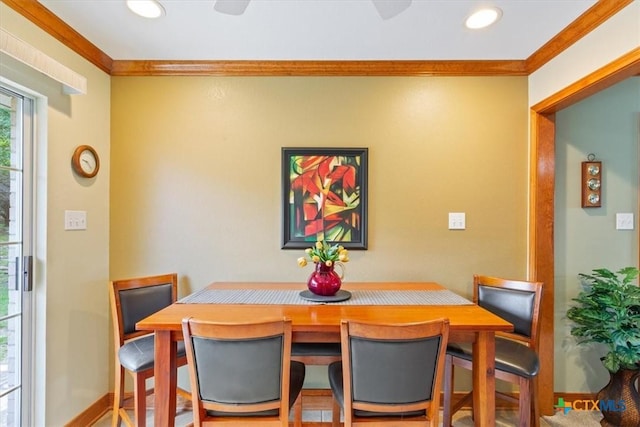 15938 Goliad Loop, Temple, TX 76502 - dining room with crown molding and recessed lighting