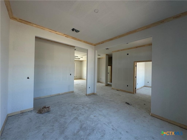 403 Magnolia Dr, Troy, TX 76579 - spare room featuring crown molding and light colored carpet