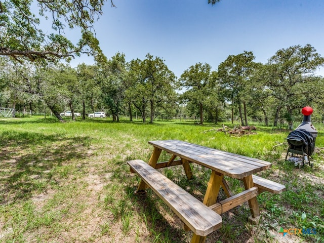 view of property's community featuring a lawn