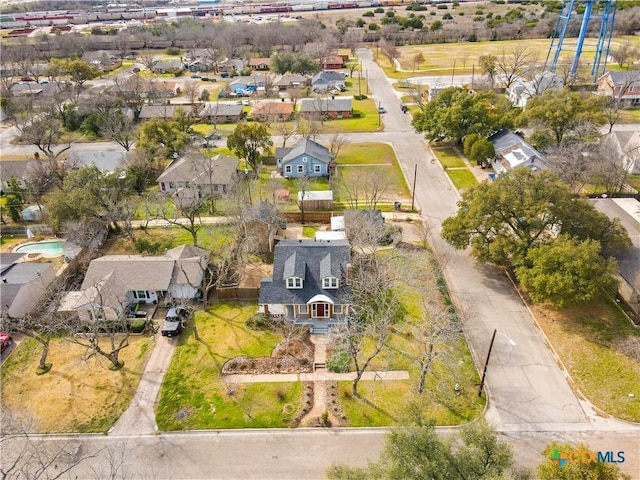 aerial view featuring a residential view