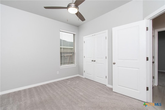 2904 Torino Reale Ave, Temple, TX 76502 - unfurnished bedroom with carpet flooring, a closet, baseboards, and ceiling fan