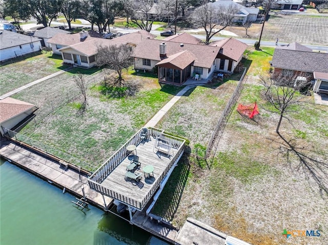 106 Flamingo Cir, Marble Falls, TX 78654 - aerial view of residential area featuring a nearby body of water