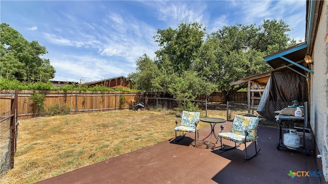 view of yard featuring a patio