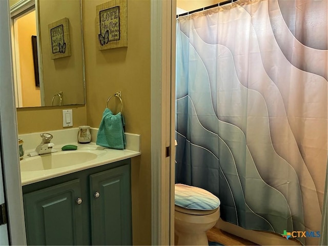 bathroom with vanity and toilet