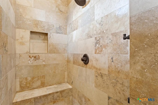 interior details featuring tiled shower