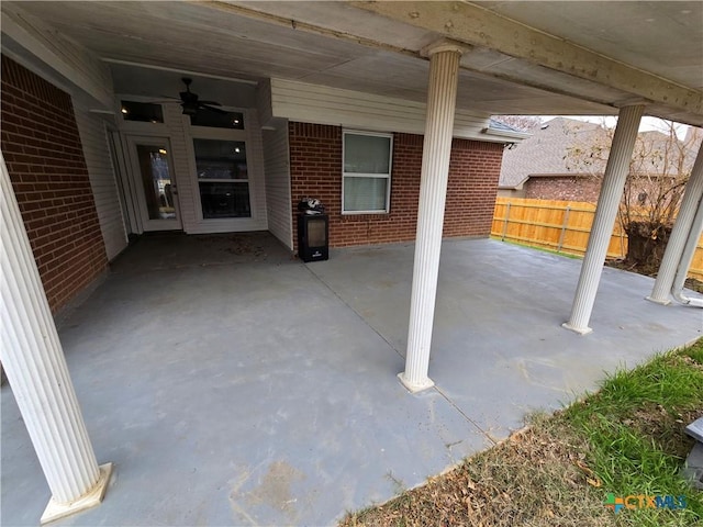 view of patio / terrace with ceiling fan