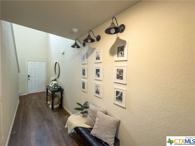 hall featuring dark hardwood / wood-style floors