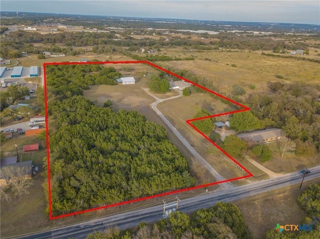 drone / aerial view featuring a rural view