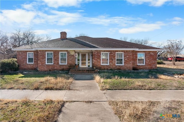 view of single story home