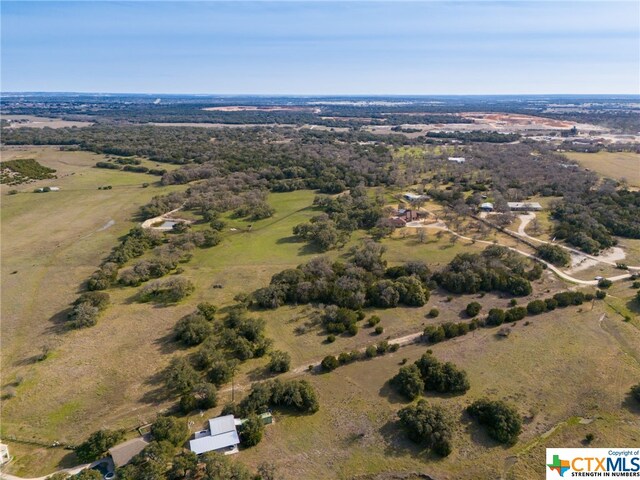 drone / aerial view with a rural view