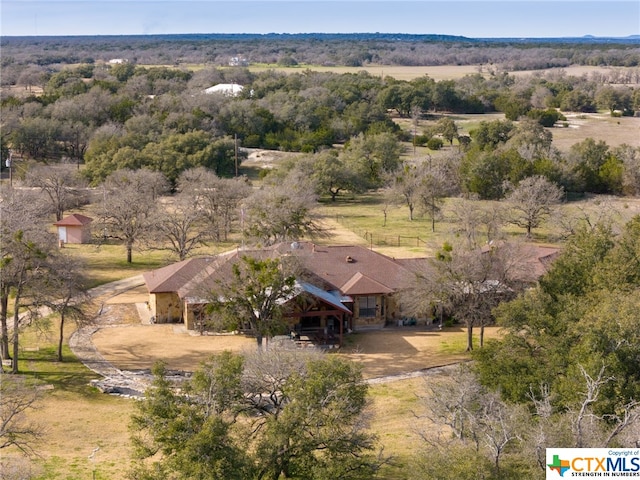 drone / aerial view featuring a rural view