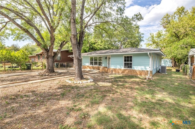 view of front of house featuring central AC unit