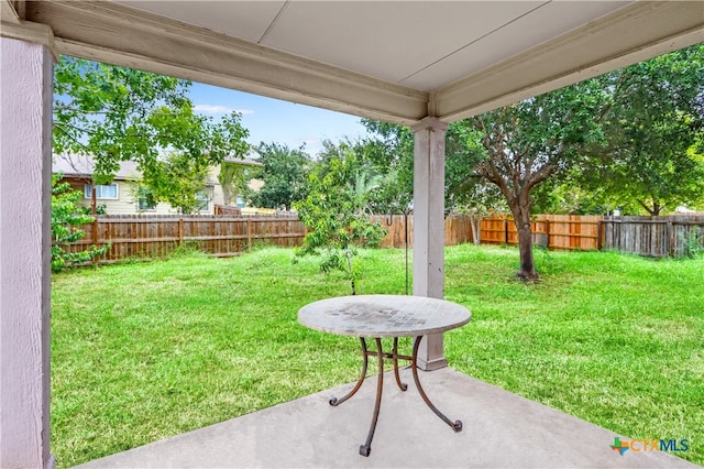 view of yard with a patio area