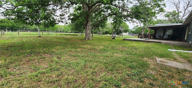 view of yard featuring a deck