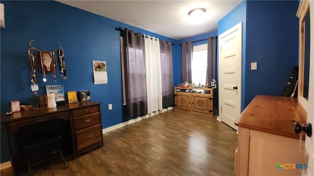 office featuring dark wood-type flooring