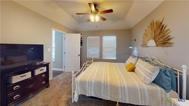 101 Arabian Dr, Victoria, TX 77904 - bedroom with a ceiling fan and vaulted ceiling