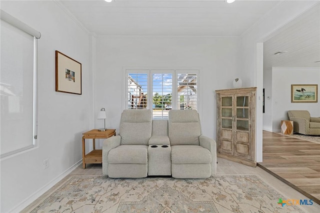 25 Augusta Cir, Aransas Pass, TX 78336 - sitting room featuring ornamental molding, light wood-type flooring, and recessed lighting
