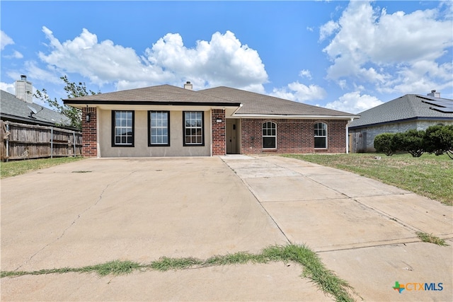 view of single story home