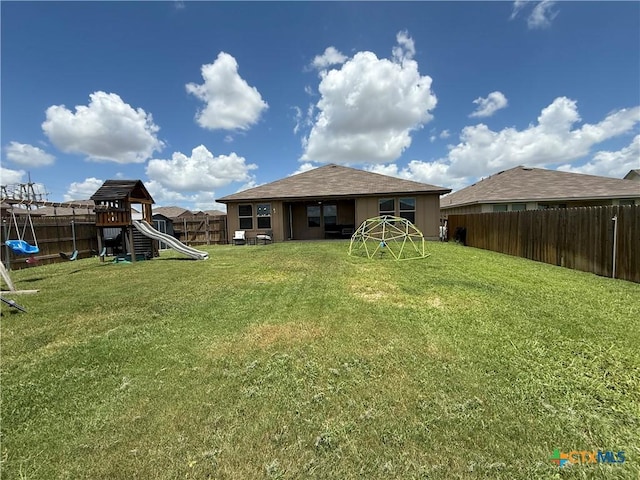 4002 Illian Cv, Killeen, TX 76542 - fenced backyard with a playground