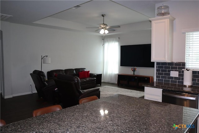 327 Limestone Crk, New Braunfels, TX 78130 - living room featuring plenty of natural light and ceiling fan