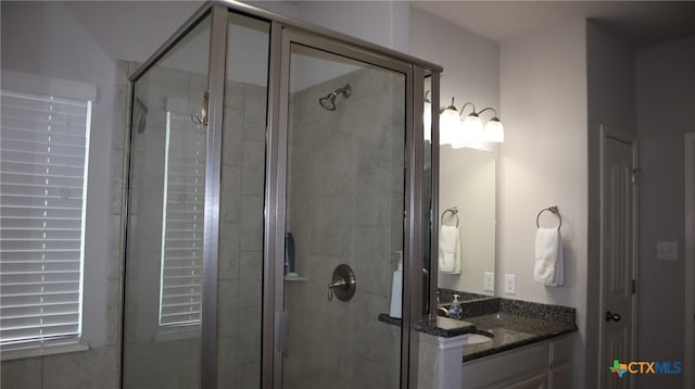 327 Limestone Crk, New Braunfels, TX 78130 - full bathroom featuring a shower stall and vanity