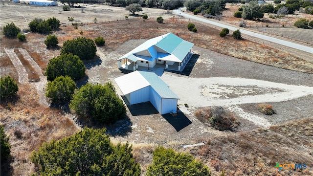 drone / aerial view with a rural view