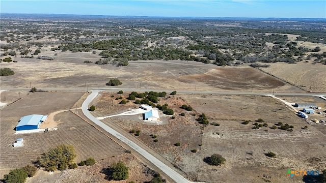 aerial view featuring a rural view