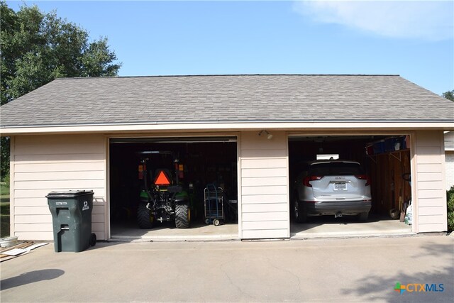 view of garage