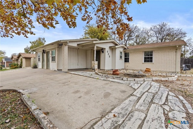 view of single story home