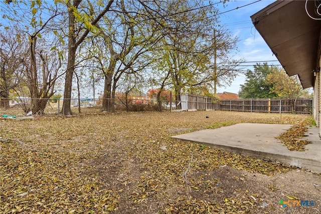 view of yard with a patio area