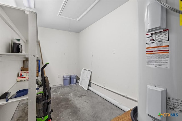 interior space featuring water heater