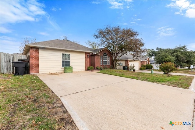 ranch-style house with a front lawn