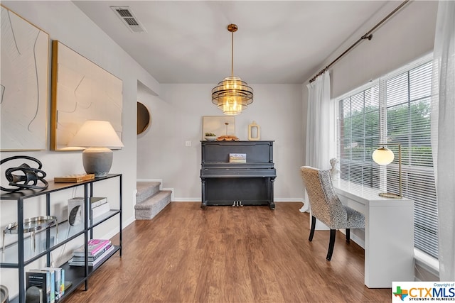 office space featuring wood-type flooring