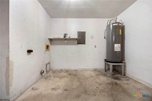 312 Saddle Dr, Copperas Cove, TX 76522 - garage with electric water heater and electric panel