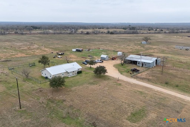 drone / aerial view featuring a rural view