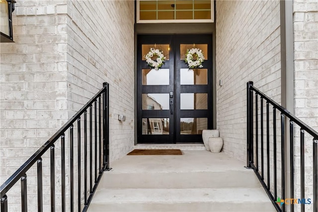 doorway to property with french doors