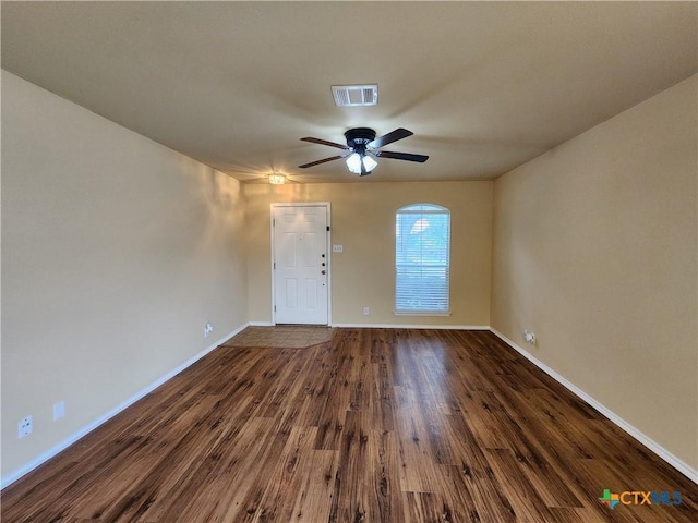 240 Ibis Falls Dr, New Braunfels, TX 78130 - spare room with ceiling fan, baseboards, and dark wood-style floors