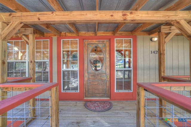 view of doorway to property